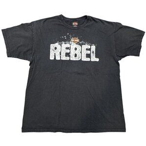 Harley-Davidson Rebel Graphic T-Shirt Black Cotton Hill City South Dakota Sz XL